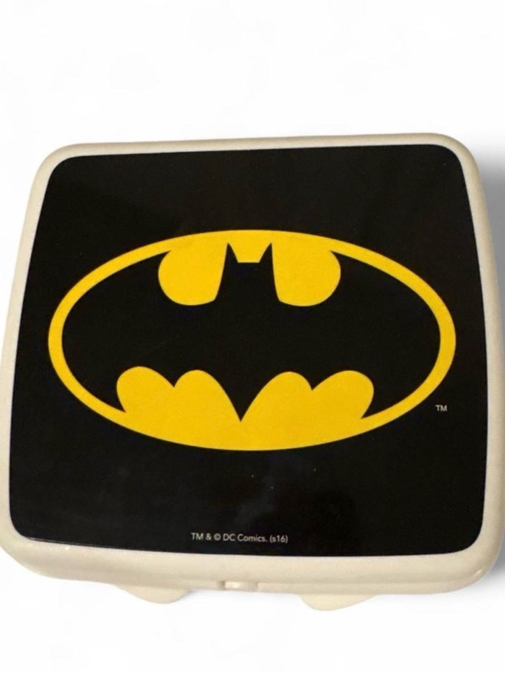 Batman Tupperware Sandwich Box Lunch Box Black Yellow Container DC Comics